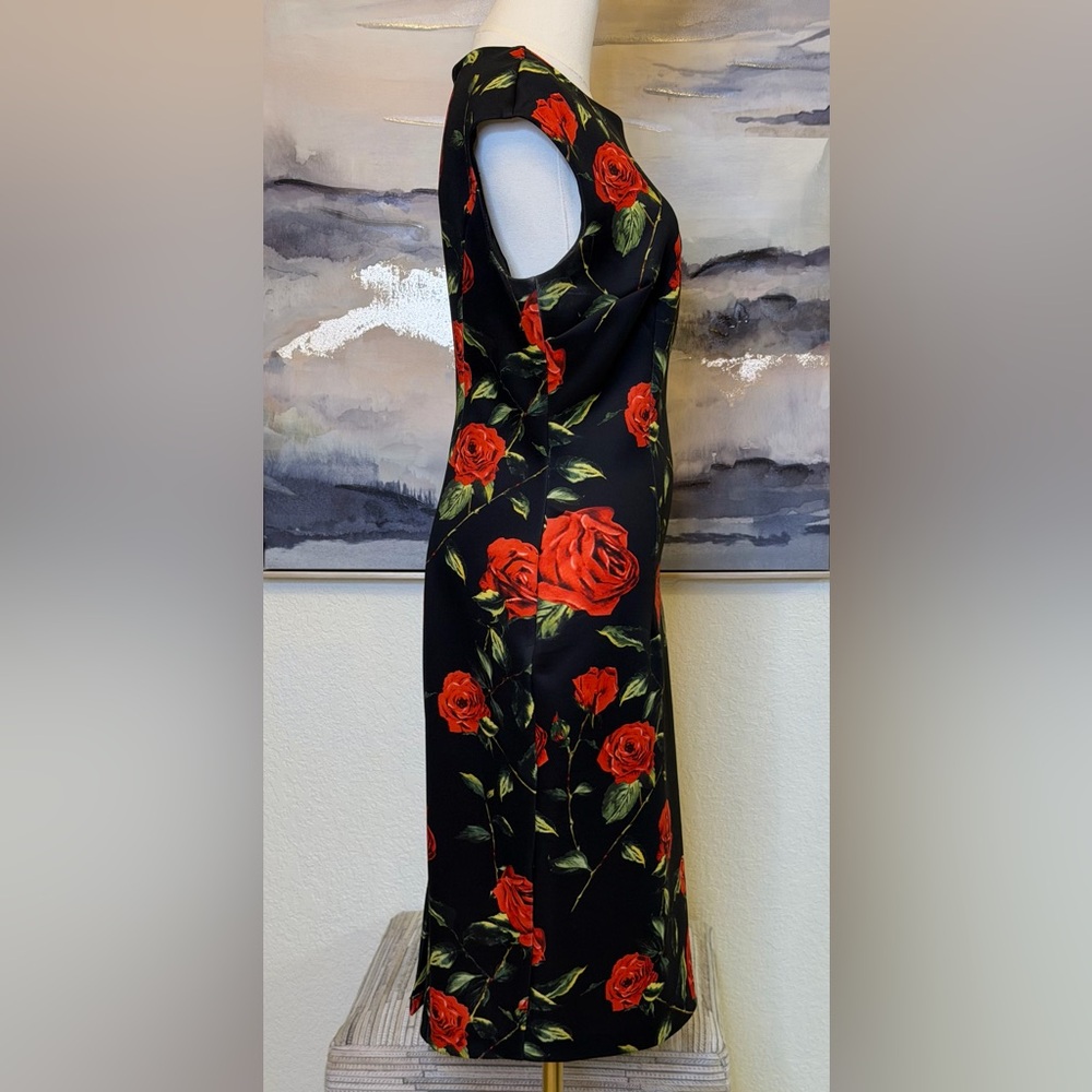 Alexia Admor Bodycon Rose Print Dress | Elegant Figure-Flattering Cocktail dress - Picture 3 of 11
